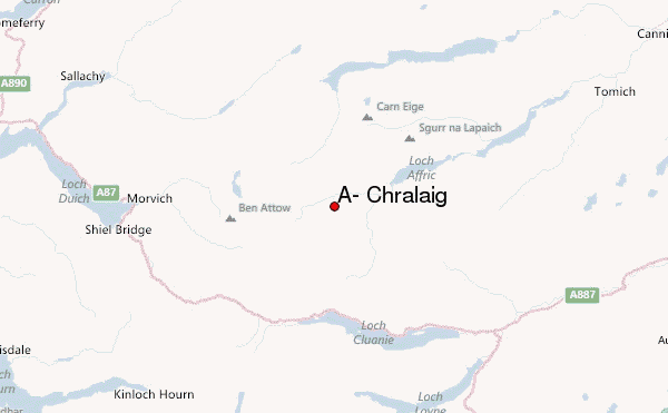 A' Chràlaig Location Map