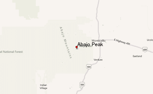 Abajo Peak Location Map