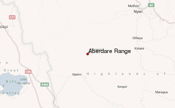 Aberdare Range Location Map