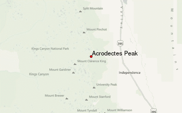 Acrodectes Peak Location Map