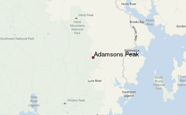 Adamsons Peak Location Map