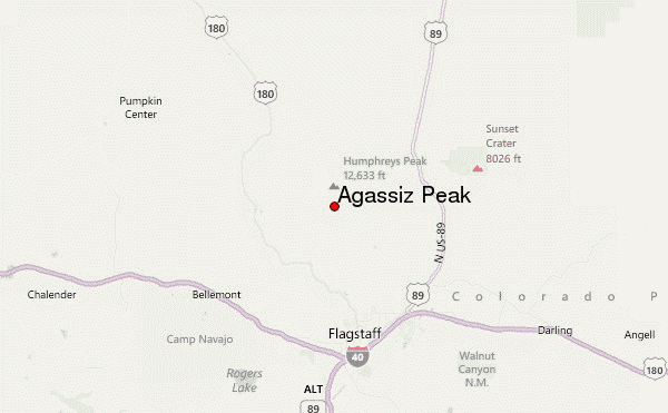 Agassiz Peak Location Map
