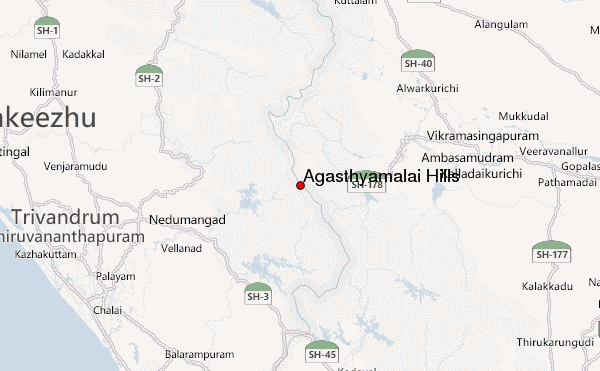 Agasthyamalai Hills Location Map