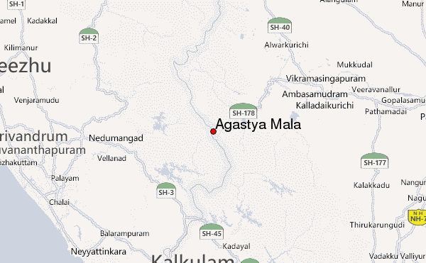 Agastya Mala Location Map
