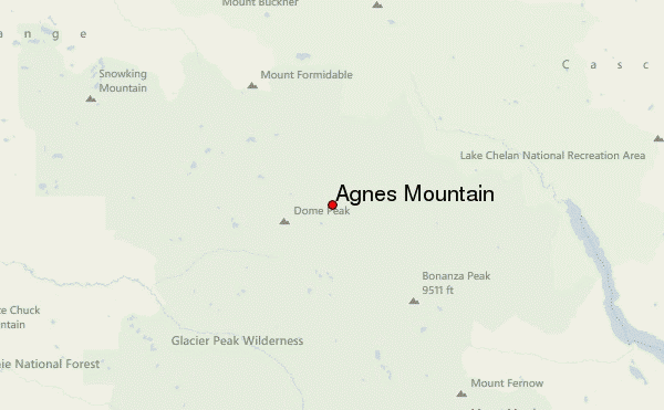 Agnes Mountain Location Map