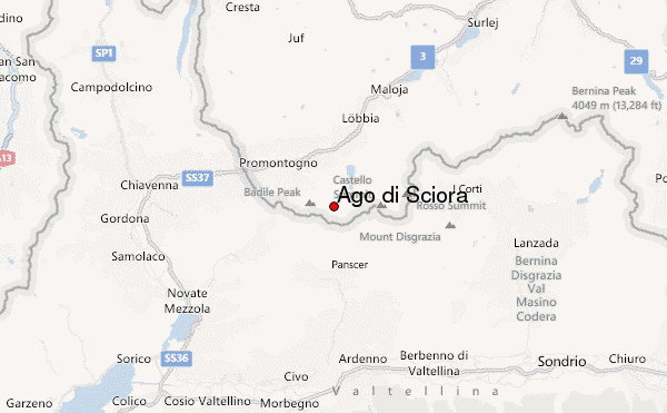 Ago di Sciora Location Map