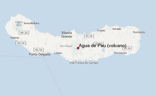 Água de Pau (volcano) Location Map
