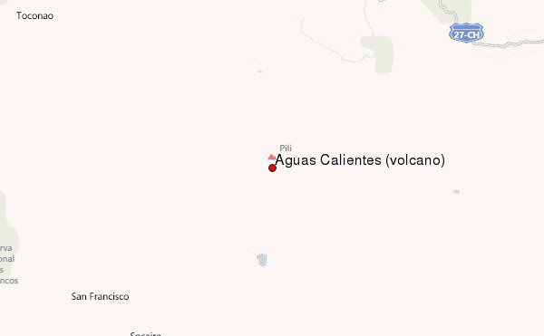 Aguas Calientes (volcano) Location Map