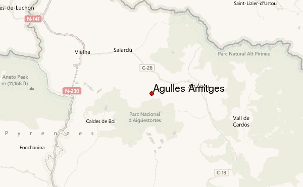 Agulles Amitges Location Map