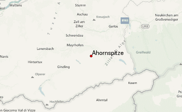 Ahornspitze Location Map