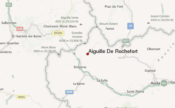 Aiguille De Rochefort Location Map