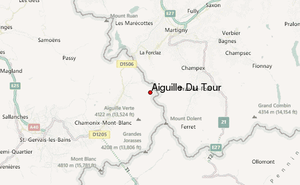 Aiguille Du Tour Location Map