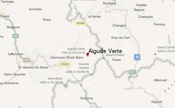 Aiguille Verte Location Map