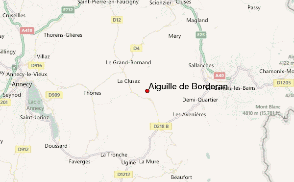 Aiguille de Borderan Location Map