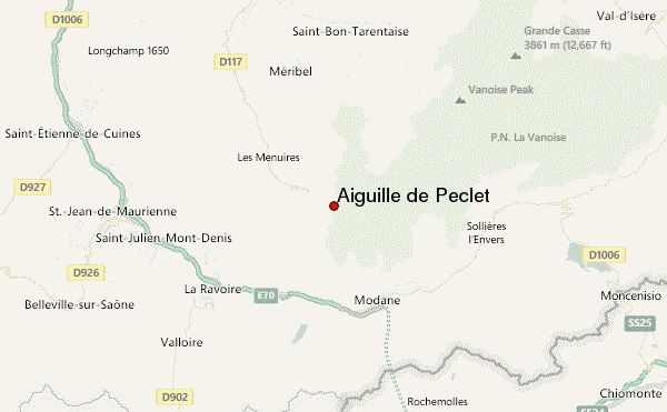 Aiguille de Peclet Location Map