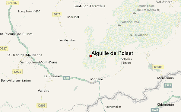 Aiguille de Polset Location Map