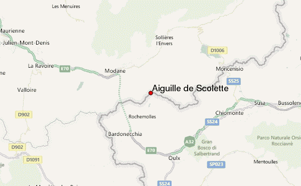 Aiguille de Scolette Location Map