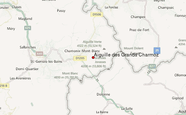 Aiguille des Grands Charmoz Location Map