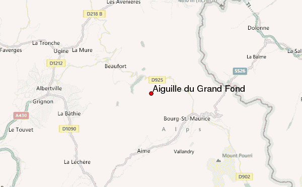Aiguille du Grand Fond Location Map
