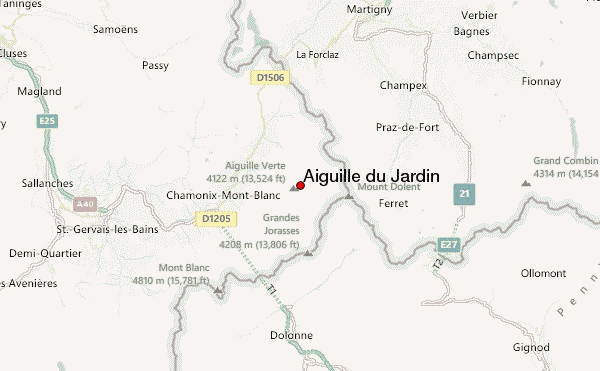 Aiguille du Jardin Location Map