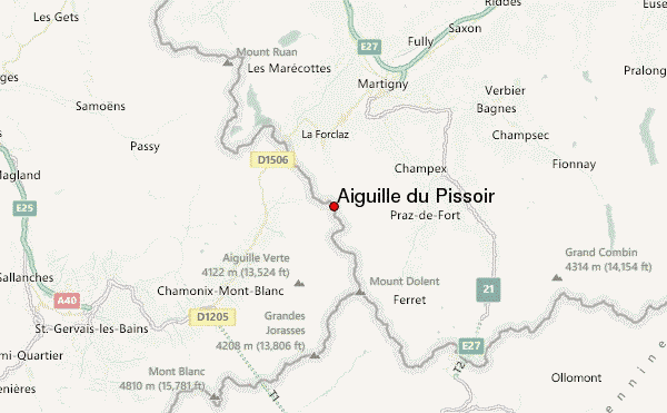 Aiguille du Pissoir Location Map