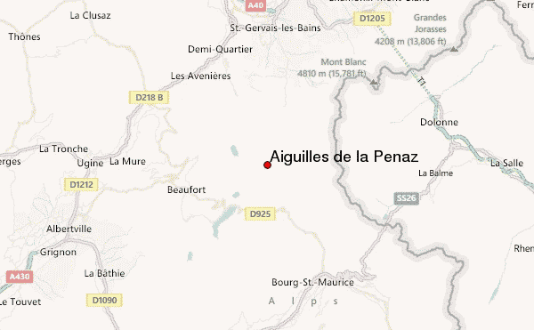 Aiguilles de la Penaz Location Map