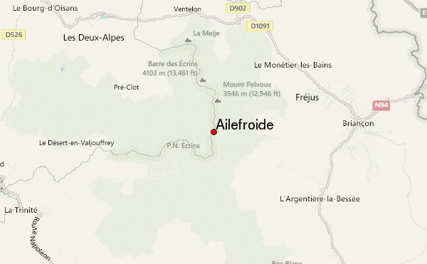 Ailefroide Location Map