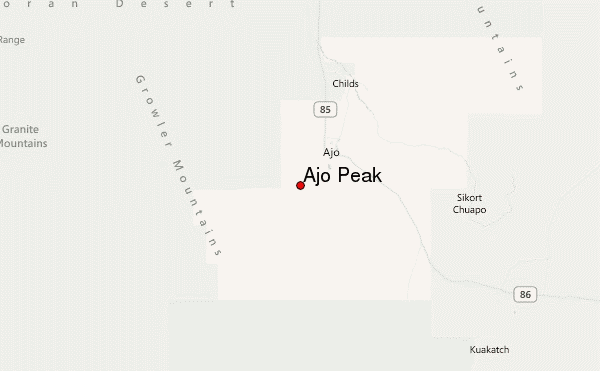 Ajo Peak Location Map