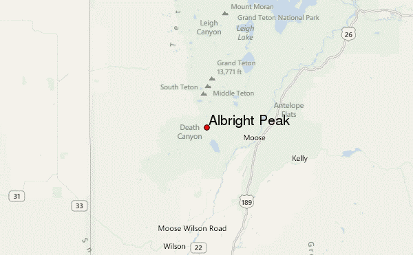 Albright Peak Location Map