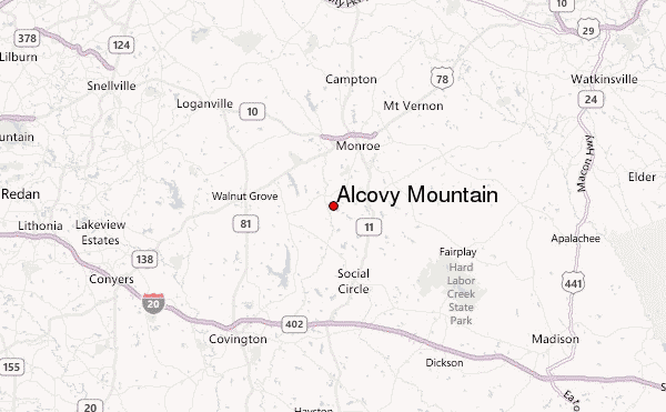 Alcovy Mountain Location Map