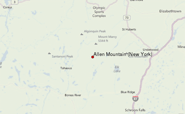 Allen Mountain (New York) Location Map