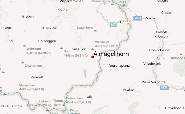Almagellhorn Location Map