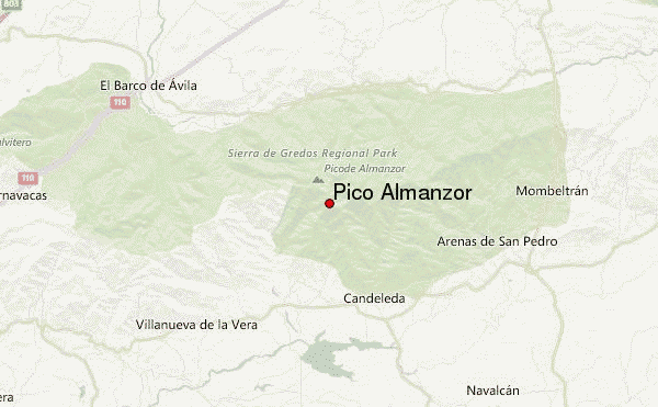 Pico Almanzor Location Map