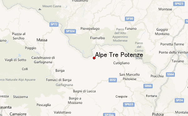 Alpe Tre Potenze Location Map