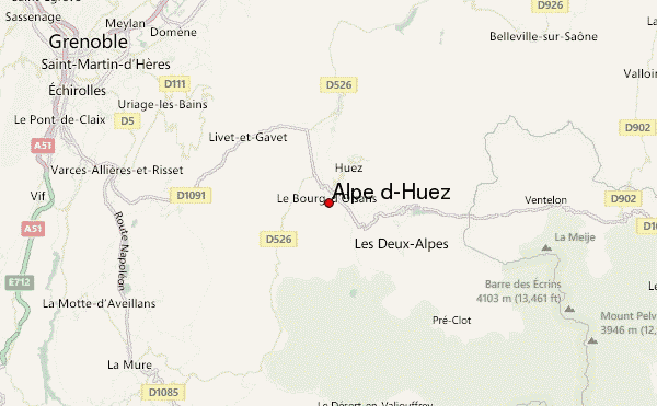 Alpe d'Huez Location Map