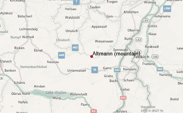 Altmann (mountain) Location Map