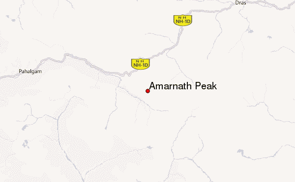 Amarnath Peak Location Map