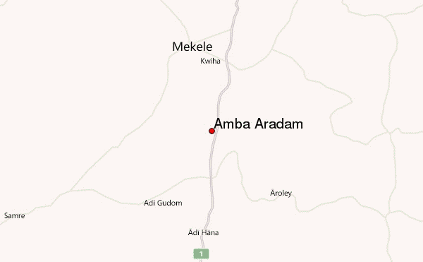 Amba Aradam Location Map