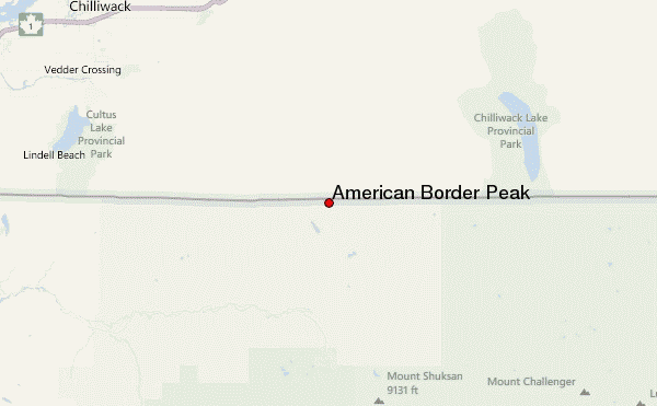 American Border Peak Location Map