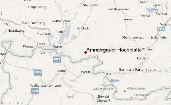 Ammergauer Hochplatte Location Map