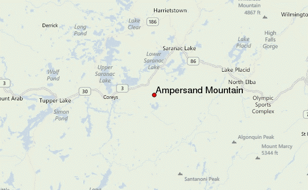 Ampersand Mountain Location Map