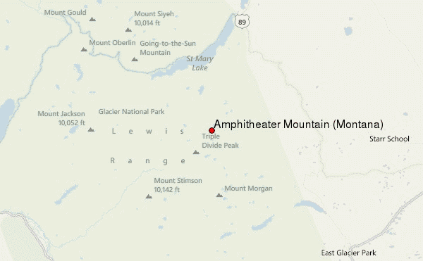 Amphitheater Mountain (Montana) Location Map