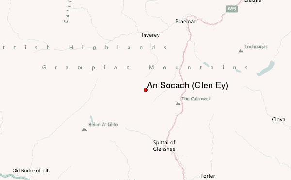 An Socach (Glen Ey) Location Map
