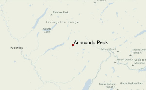 Anaconda Peak Location Map