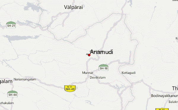 Anamudi Location Map