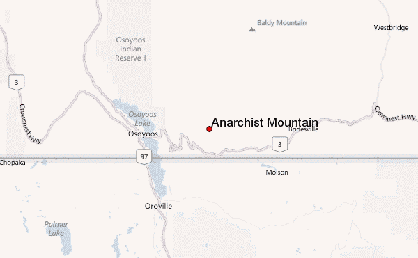 Anarchist Mountain Location Map