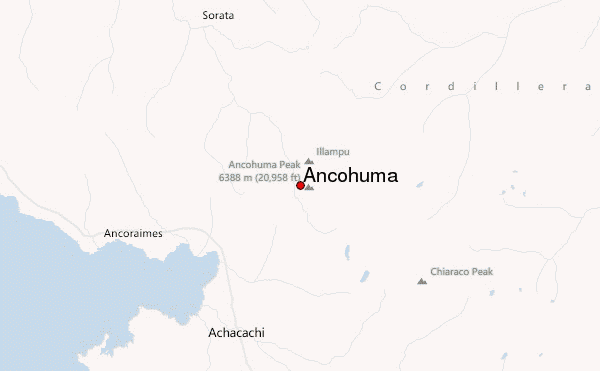Ancohuma Location Map