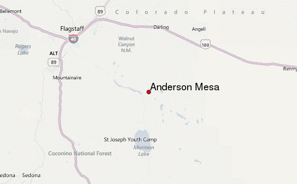 Anderson Mesa Location Map