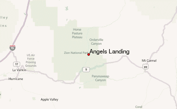 Angels Landing Location Map
