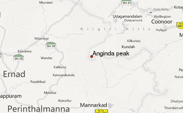 Anginda peak Location Map